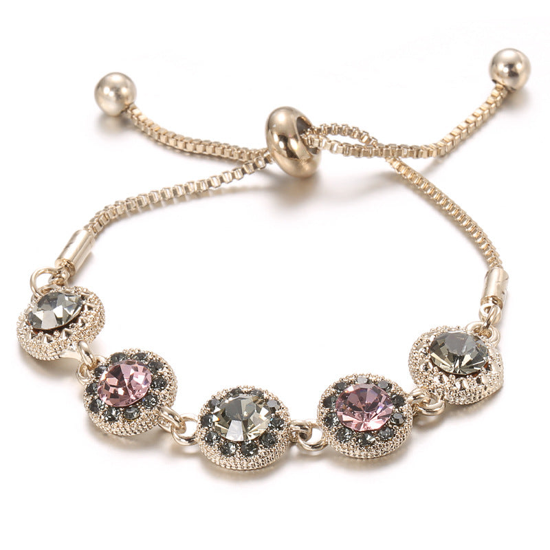 Wholesale Flower Diamond Alloy Bracelet